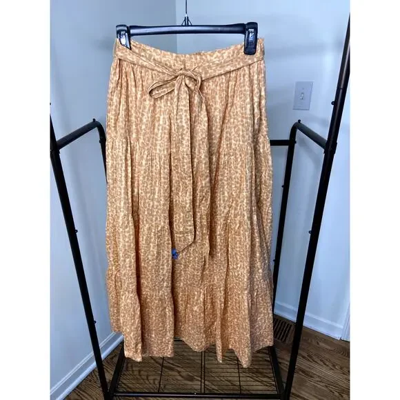Ulla Johnson Sierra Tiered Leopard-print Midi Skirt size 2 Midi
